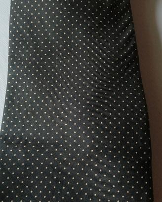 Cravatta blu in seta a pois