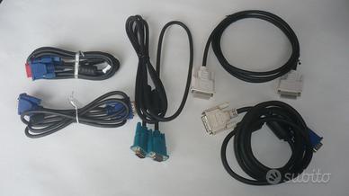 Lotto 5 cavi Video per vari schermi VGA DVI HDMI