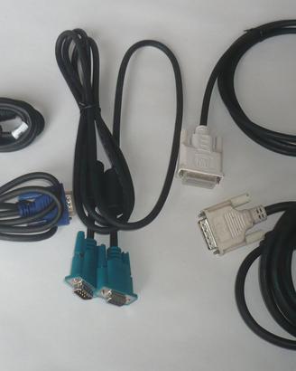 Lotto 5 cavi Video per vari schermi VGA DVI HDMI