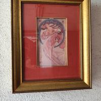 Quadro con litografia di Mucha