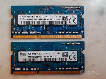 Ram Sodimm DDR3 PC3L 1600 Mhz 2x4gb