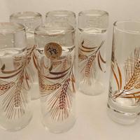 6 bicchieri da liquore con decoro spiga