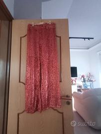 Pantaloni con paillettes rossi