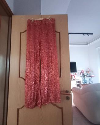 Pantaloni con paillettes rossi