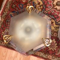 Splendida lampada design esagonale murano e ottone