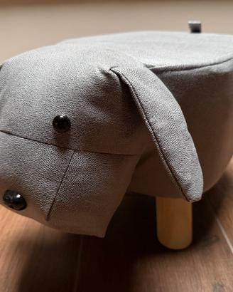 Sgabello Pouf Cane Poggiapiedi Grigio