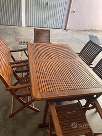 TAVOLO DI LEGNO ALLUNGABILE ESTERNO (legg. tratt.)