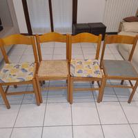 Sedie in legno 4 pezzi 