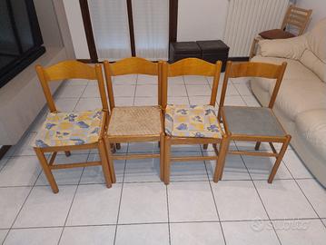 Sedie in legno 4 pezzi 