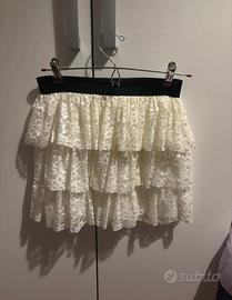 gonna bianca in pizzo fiori