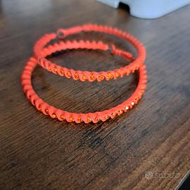 Orecchini rossi a cerchio con strass 6 cm