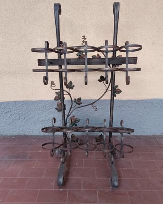 carrello porta bottiglie vintage in ferro battuto 