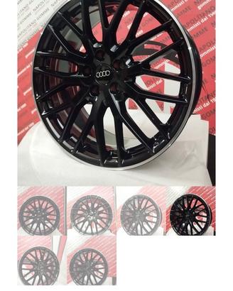 CERCHI AUDI NERO LUCIDO BORDO DIAMANTATO