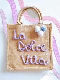 BORSA IN TELA CON RICAMO