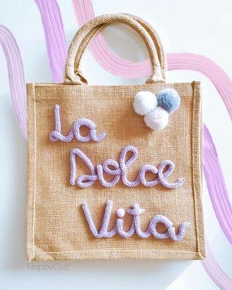 BORSA IN TELA CON RICAMO
