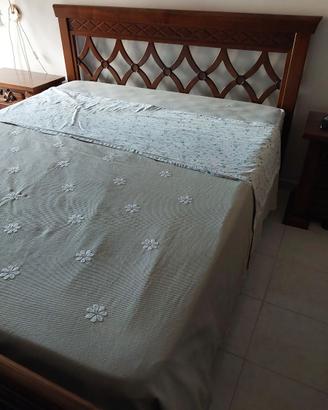 Spalliera e pediera letto legno massello