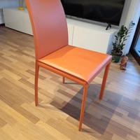 4 sedie ecopelle colore arancio