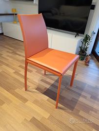 4 sedie ecopelle colore arancio