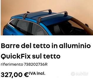 Barre in alluminio per Renault Australe