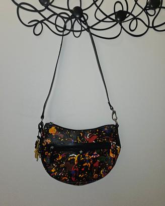 Borsa mezzaluna nera Piero Giudi magic circus