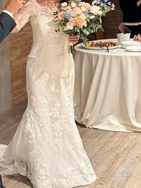Abito da sposa bianco pizzo modello sirena