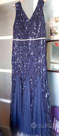 Abito chiffon e tulle blu