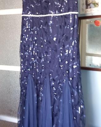 Abito chiffon e tulle blu