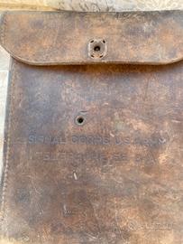Antica Borsa Cuoio Militare US Army Signal Corps T