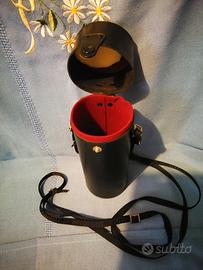 Custodia in pelle nera per teleobiettivo