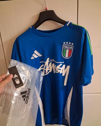 maglietta calcio stussy x adidas e italia