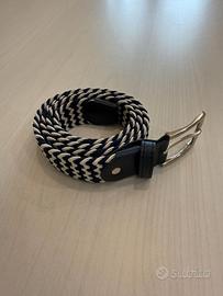 Cintura Uomo Dan John Intrecciata Blu/Bianca 105cm