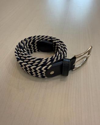 Cintura Uomo Dan John Intrecciata Blu/Bianca 105cm