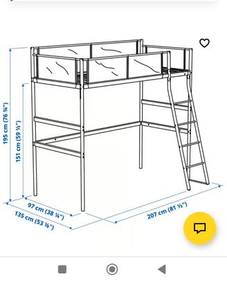 letto soppalcato Ikea 1 piazza Vitval 