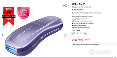 Epilatore Luce Pulsata Ulike Air 10 - SIGILLATO