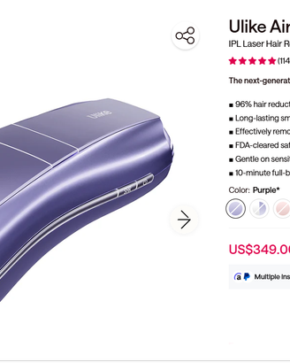 Epilatore Luce Pulsata Ulike Air 10 - SIGILLATO