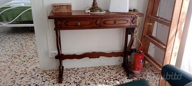 scrivania mignon legno massello 99 x 32  h 80 cm