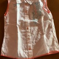 Camicia senza maniche bimba effetto stropicciato