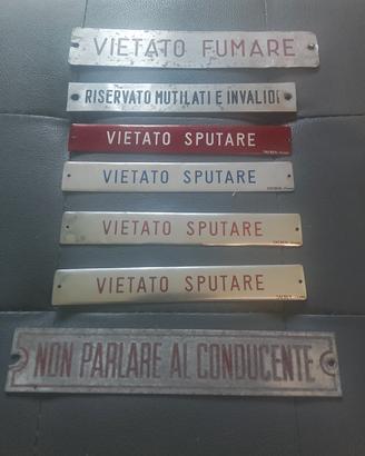 targhette metalliche vintage 