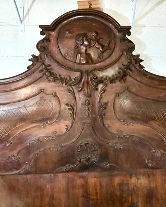 Letto matrimoniale barocco in stile Luigi XV 