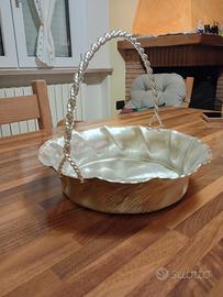 Cestino Portafrutta in metallo argentato 