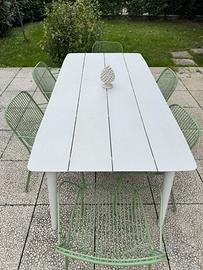 Tavolo da giardino bianco rettangolare