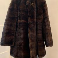 Pelliccia vintage in vero visone marrone scuro