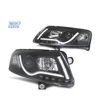 FARI PER AUDI A6 4F 04-08 TUBE LIGHT FONDO NERO