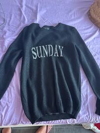 Maglione nero con punti luce con scritta Sunday