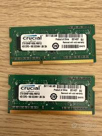 Ram Crucial SO-DIMM 2x4Gb ddr3 1600mhz PC3L-12800S
