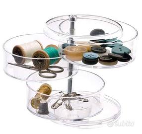 Organizer trasparente 3 scomparti girevoli chiusi
