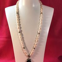 collana di perle barocche e tormalina nera