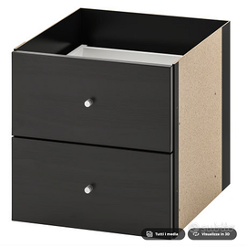 KALLAX Struttura con 2 cassetti, marrone-nero
