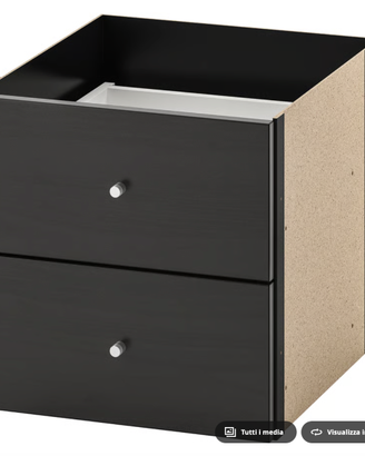 KALLAX Struttura con 2 cassetti, marrone-nero