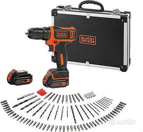 BLACK+DECKER BDCDD12BAFC-QW, trapano 10.8V, set 10